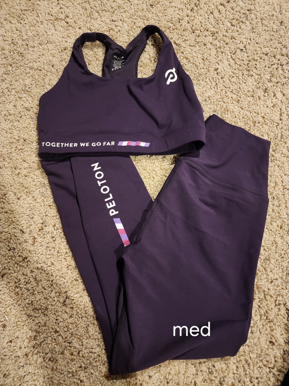 Peloton Deep Purple High-Rise Leggings & Sports Bra Set